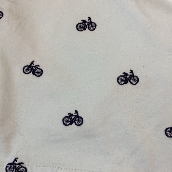 NWT! British Kahaki shorts size 10 mint green navy embroidered bicycle vacation - Picture 4 of 12